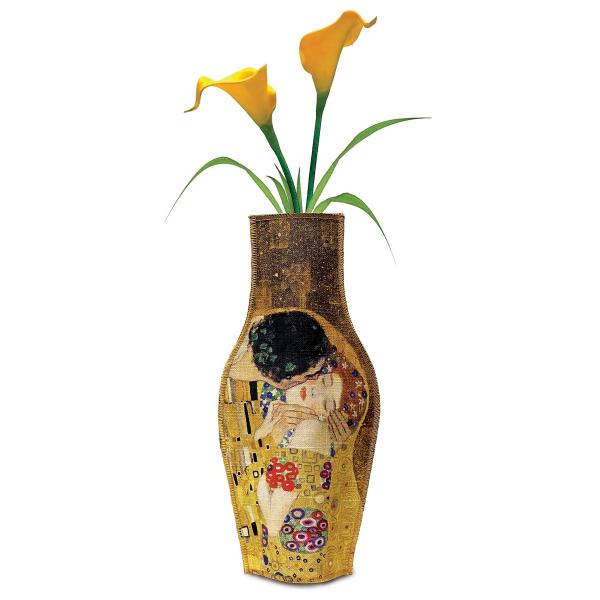 Klimt - Der Kuss Vasenbezug aus Baumwolle, Blumenvase von BARCELONING
